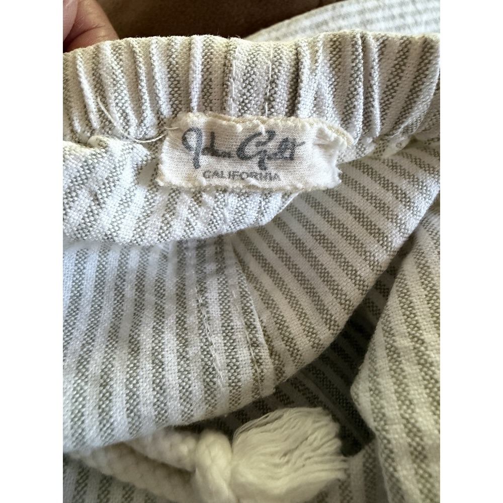 John Galt Pants Brandy Melville Green White Stripes Fisherman Copenhagen Coastal - Picture 4 of 4